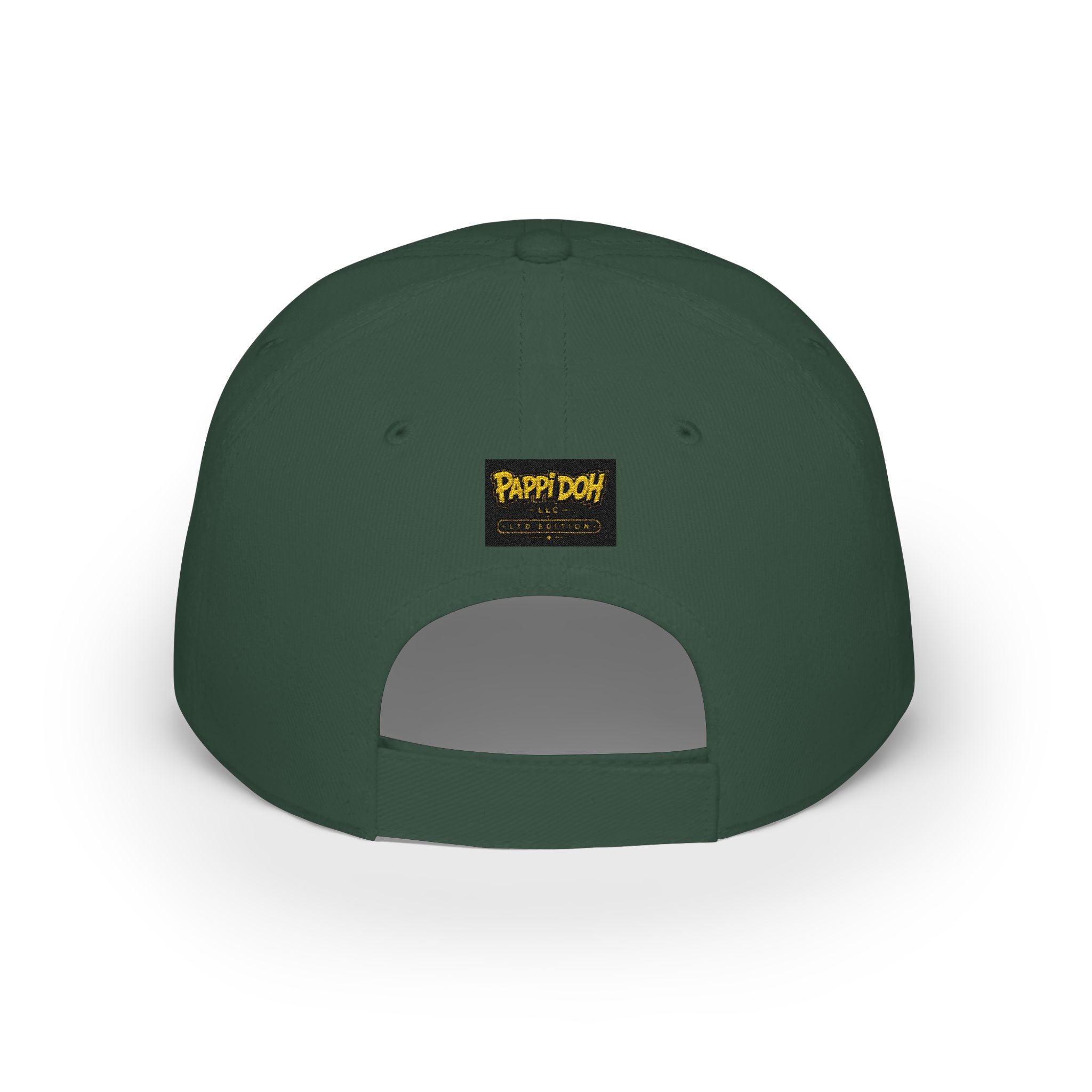 Pappidoh Logo Low Profile Baseball Cap — Black & Gold Streetwear Trucker Hat