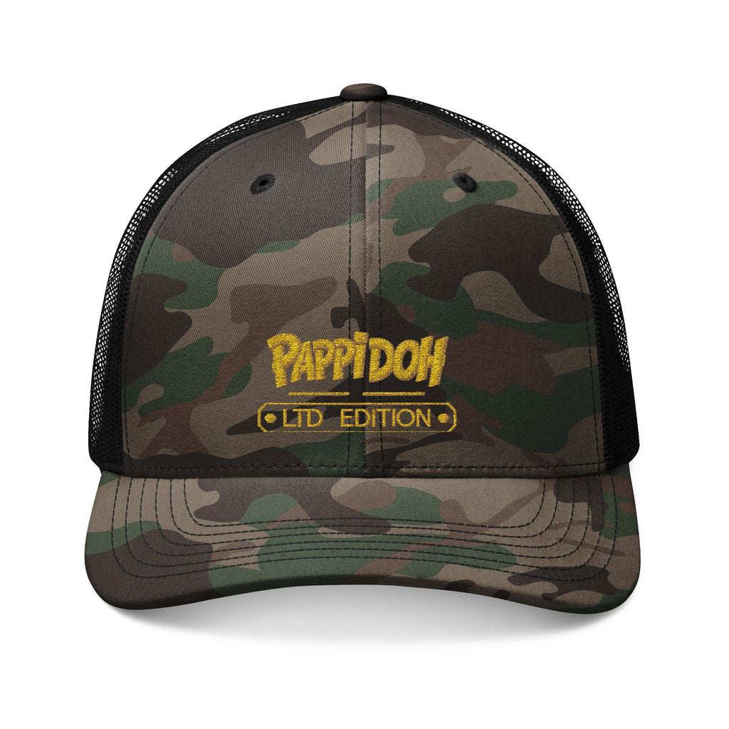 Camo Trucker Hat — Embroidered "PappiDoh Ltd Edition" Cap