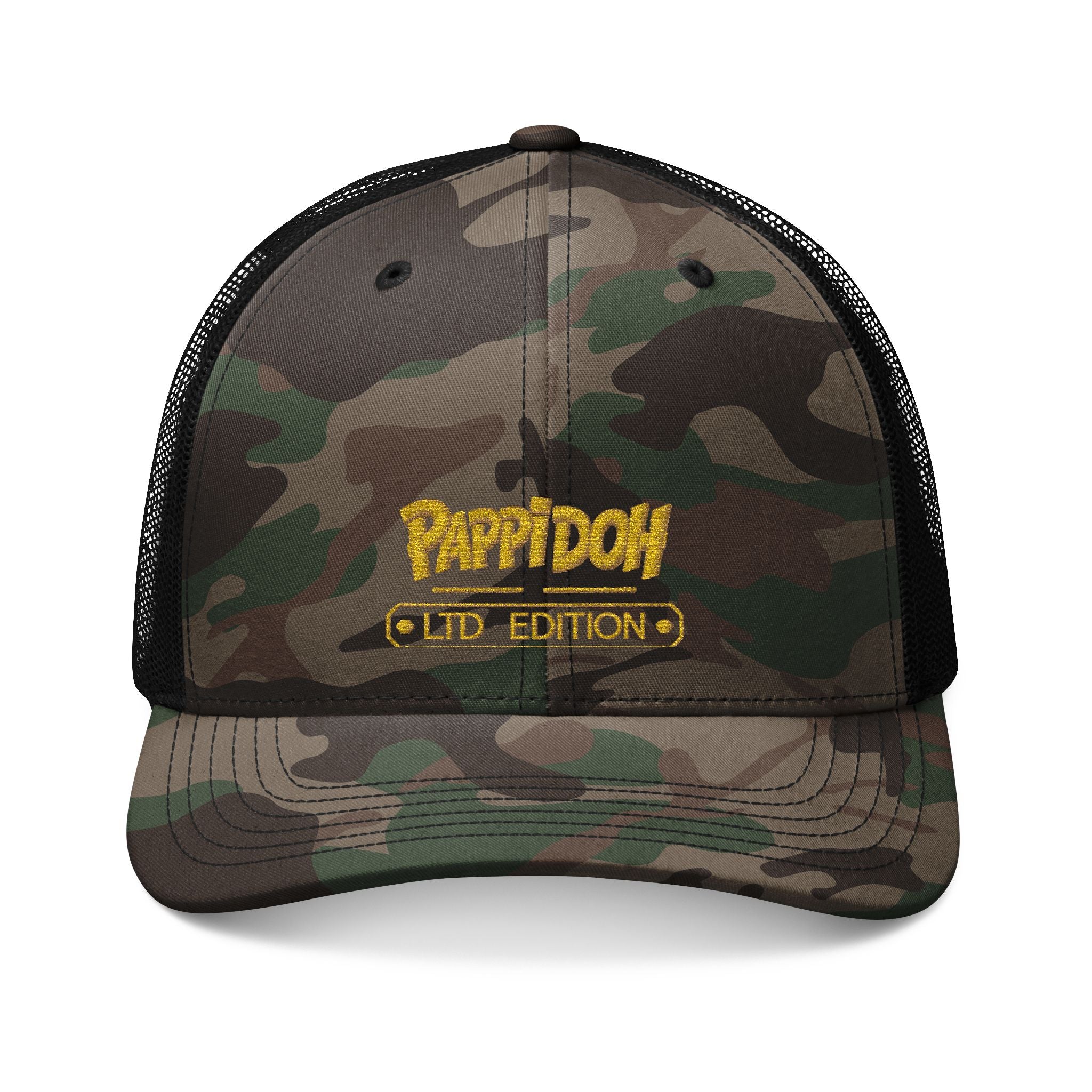 Camo Trucker Hat — Embroidered "PappiDoh Ltd Edition" Cap