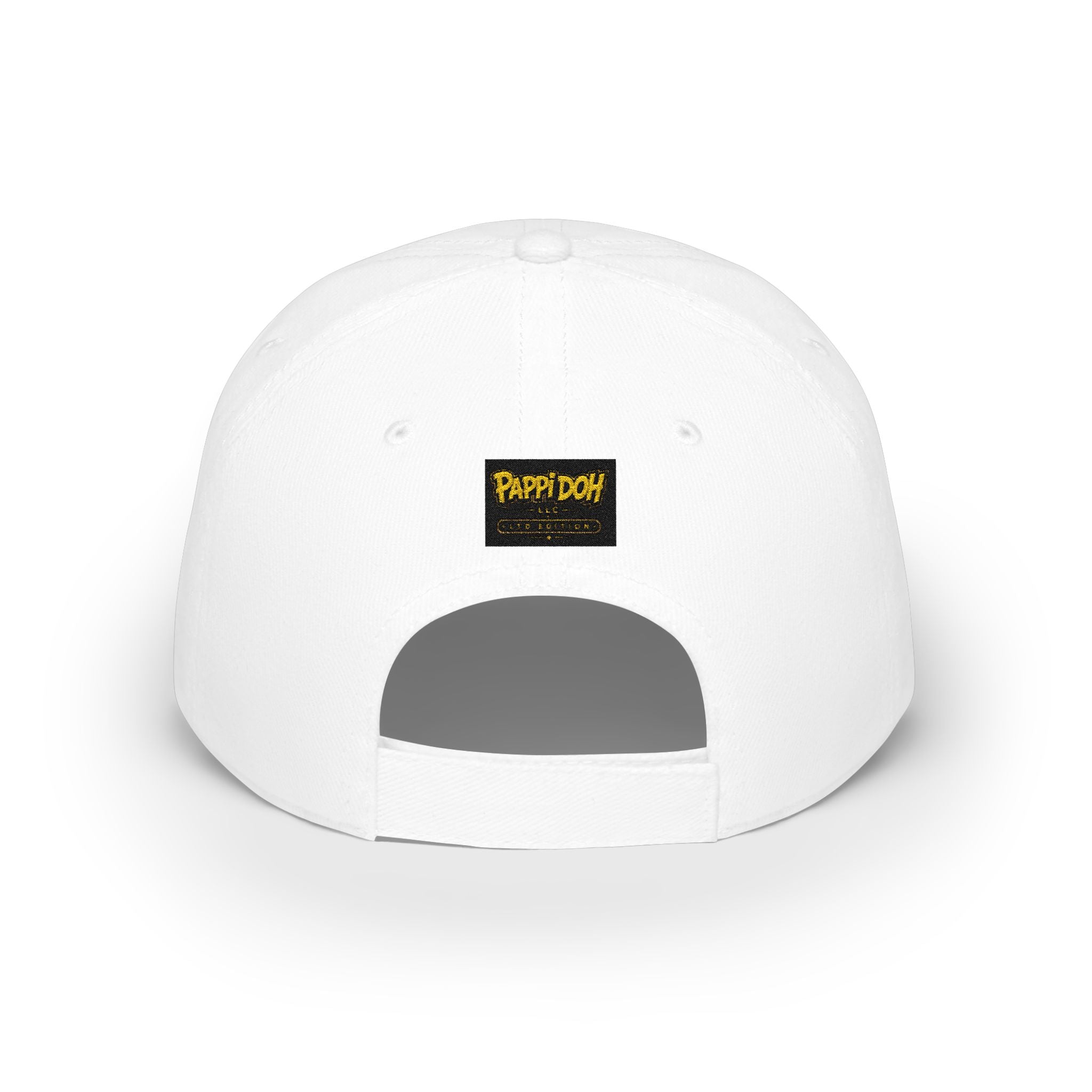 Pappidoh Logo Low Profile Baseball Cap — Black & Gold Streetwear Trucker Hat