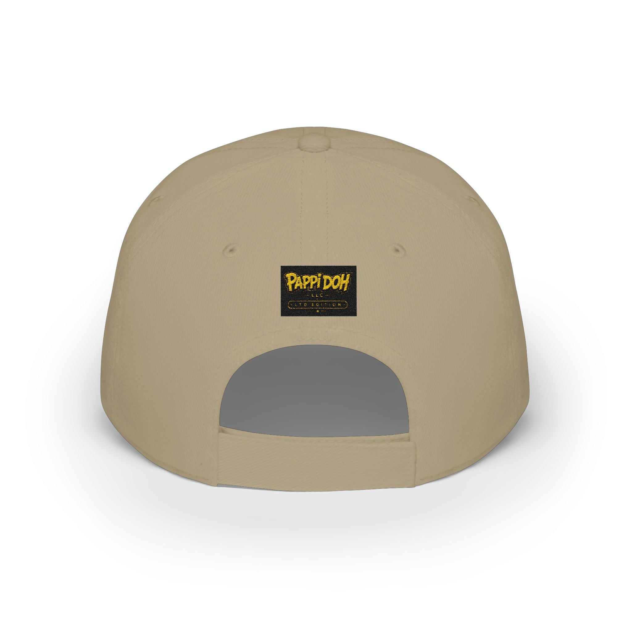 Pappidoh Logo Low Profile Baseball Cap — Black & Gold Streetwear Trucker Hat
